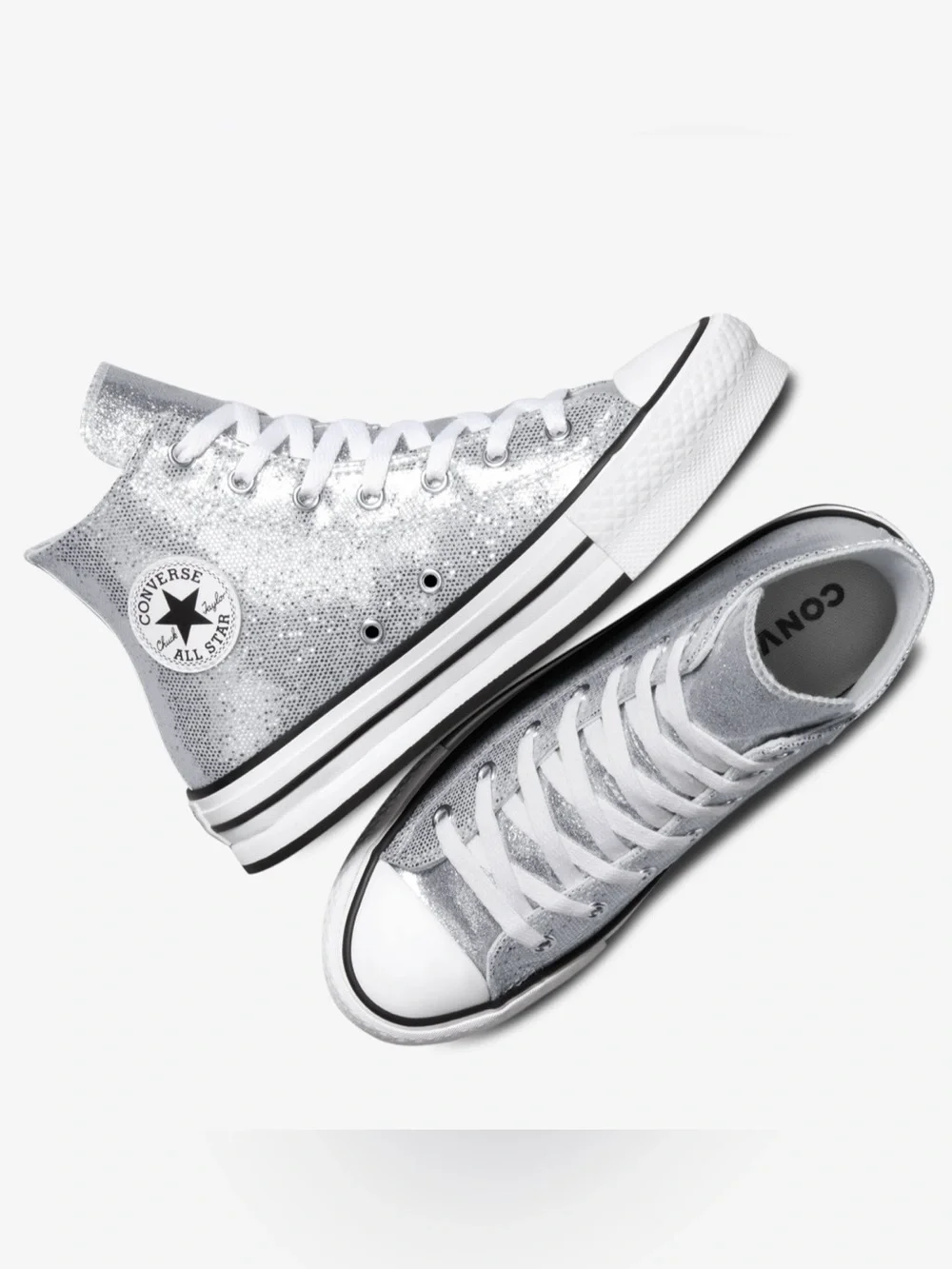 Converse sparkling silver